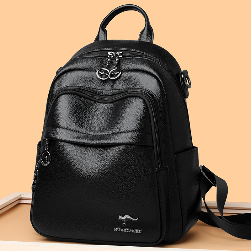 Travel Backpack Anti Theft - กระเป๋าเป้สะพายหลังกันน้ำหนัง PU สำหรับผู้หญิง ปี 2026 กระเป๋าเป้กันขโมย