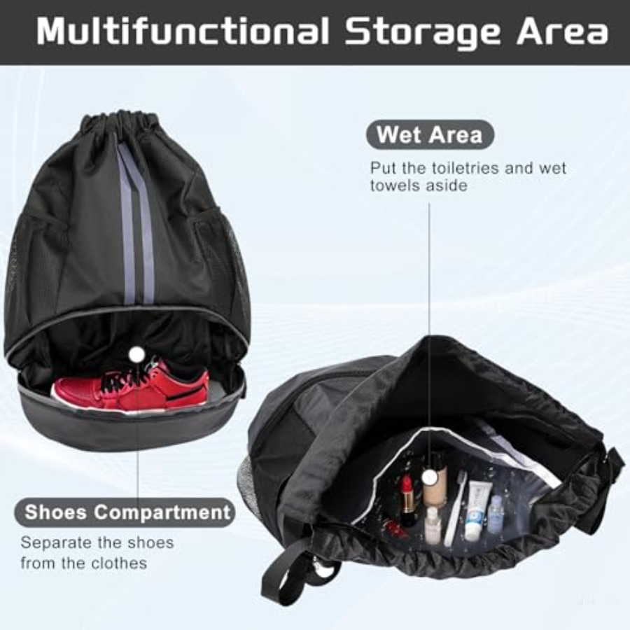 กระเป๋าเป้สะพายหลังแบบมีเชือกผ - Drawstring Gym Bag บทวิจารณ์และราคา