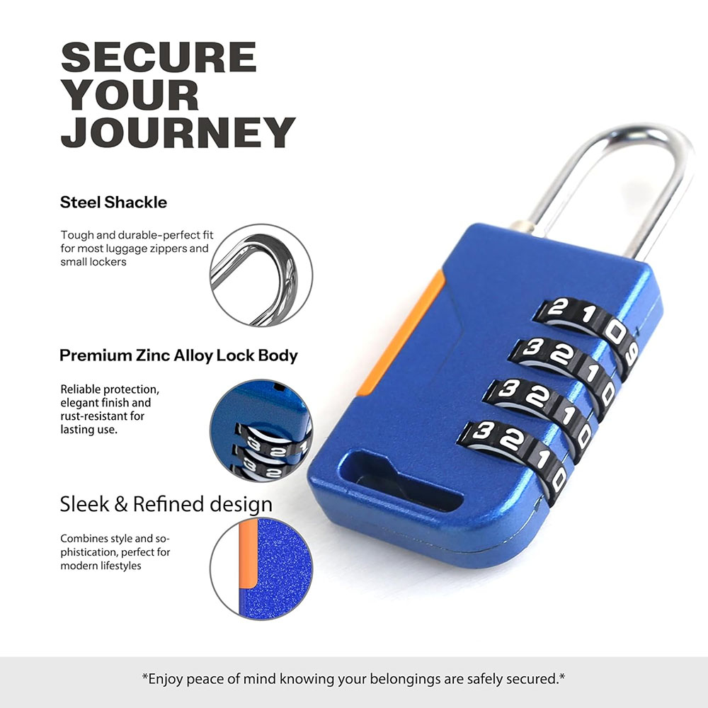 กุญแจรหัส 4 หลัก พร้อมสายเคเบิ - Travel Backpack Anti Theft บทวิจารณ์และราคา